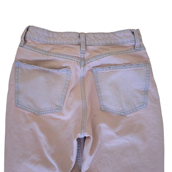 Zara high rise raw hem flare jeans pink blue size 2 - Picture 5 of 13